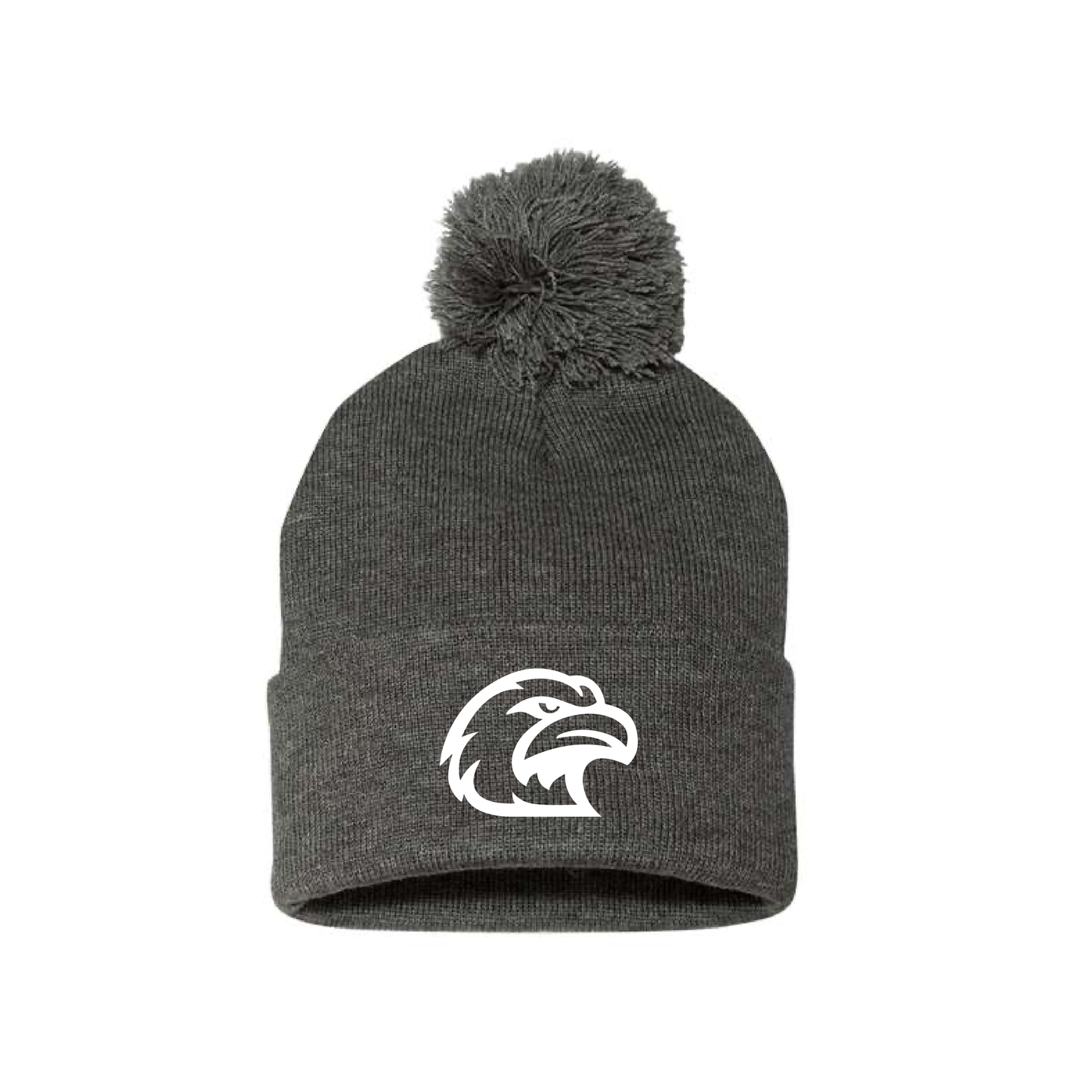 EAGLES | Sportsman Cuffed Beanie with Pom Pom in Deep Heather Grey