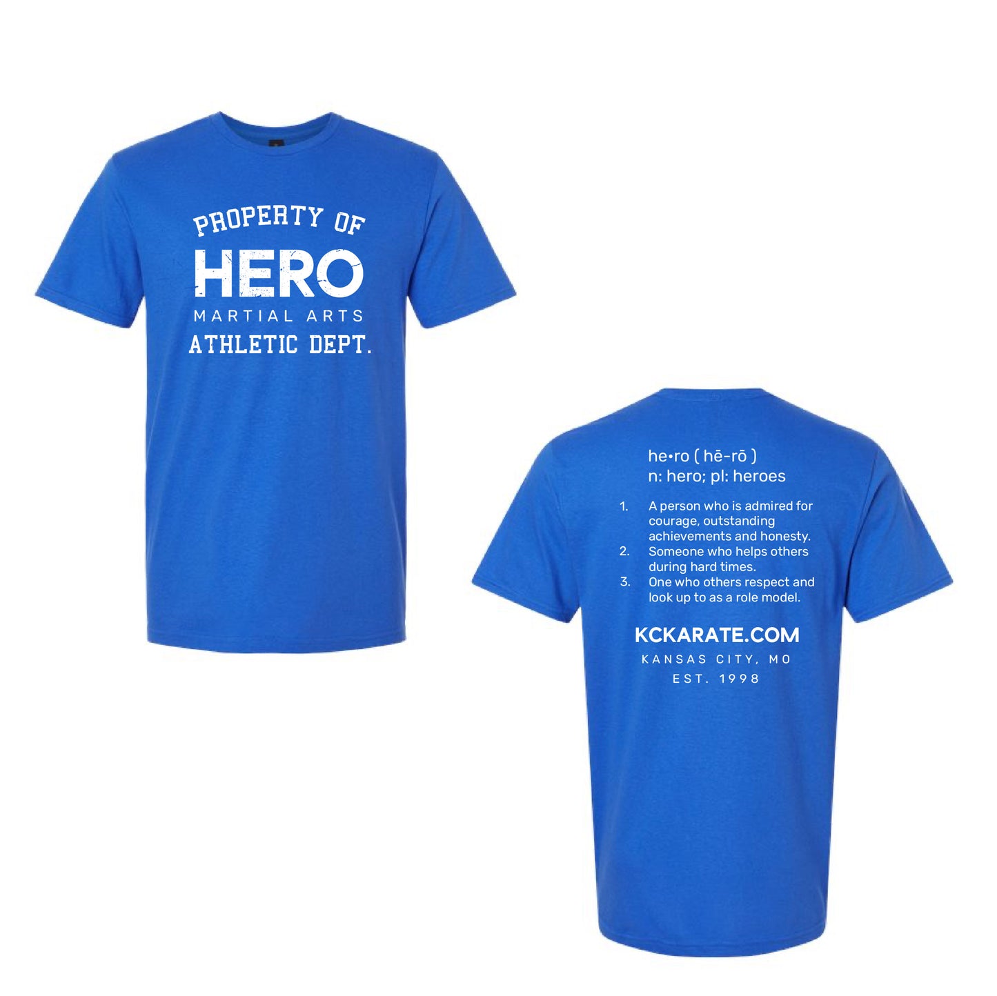 HERO Martial Arts | ADULT Gildan Softstyle Tee in Blue