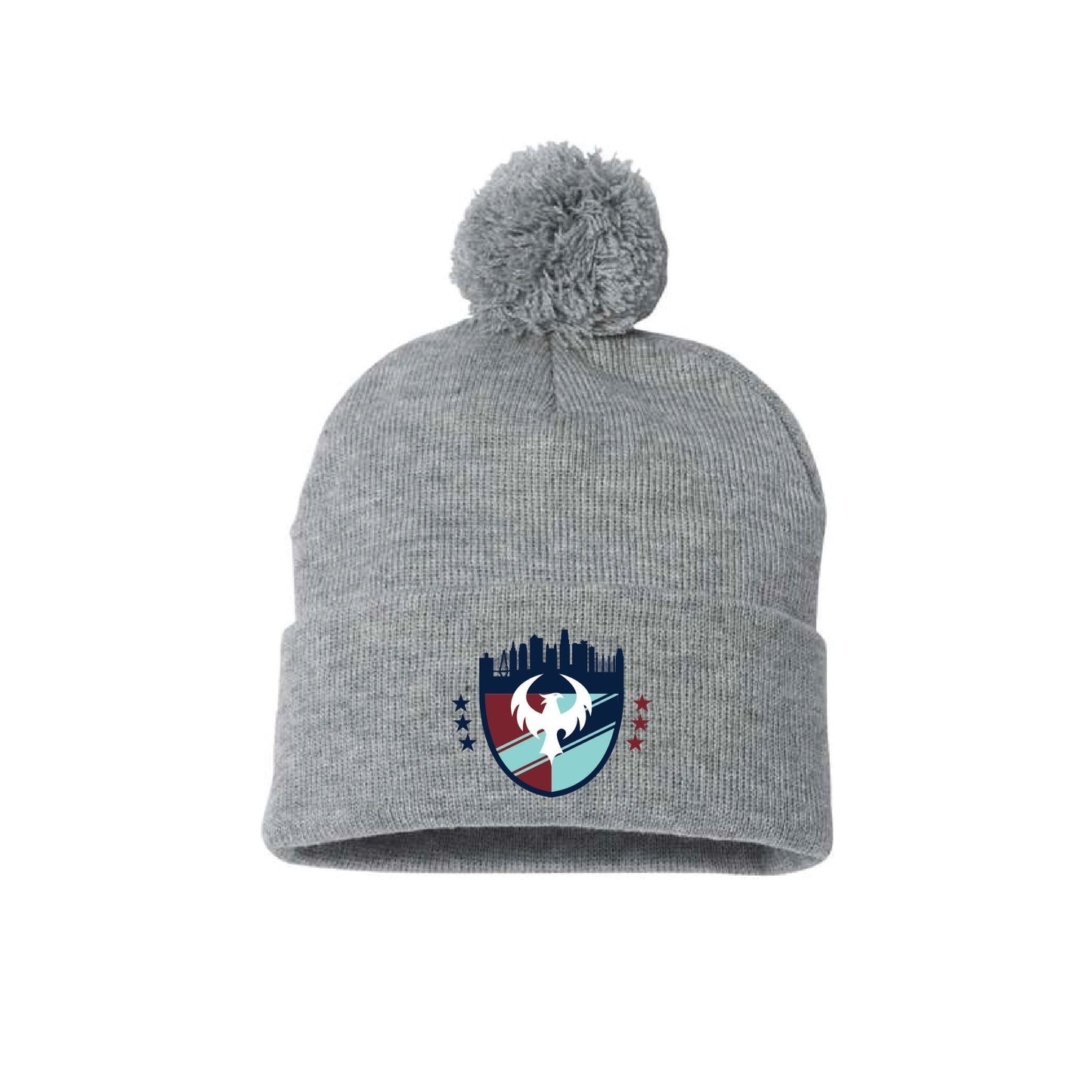 Unified Emblem | Sportsman 12" Pom Beanie in Heather Gray
