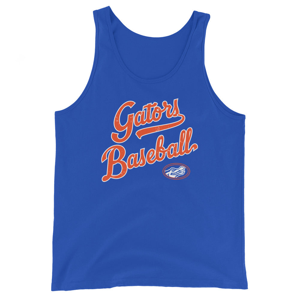 Gators Baseball Script Jersey Tank in Royal