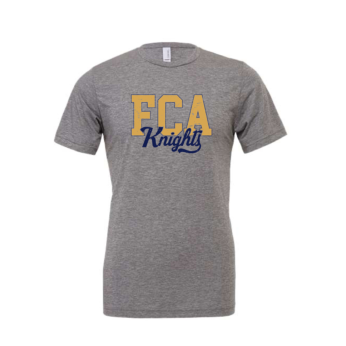 FCA Knights Script Bella Canvas Unisex Triblend Tee in Gray