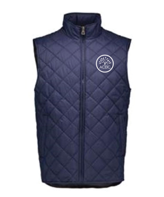 ACBC | Embroidered Diamond-Quilted Vest in Navy