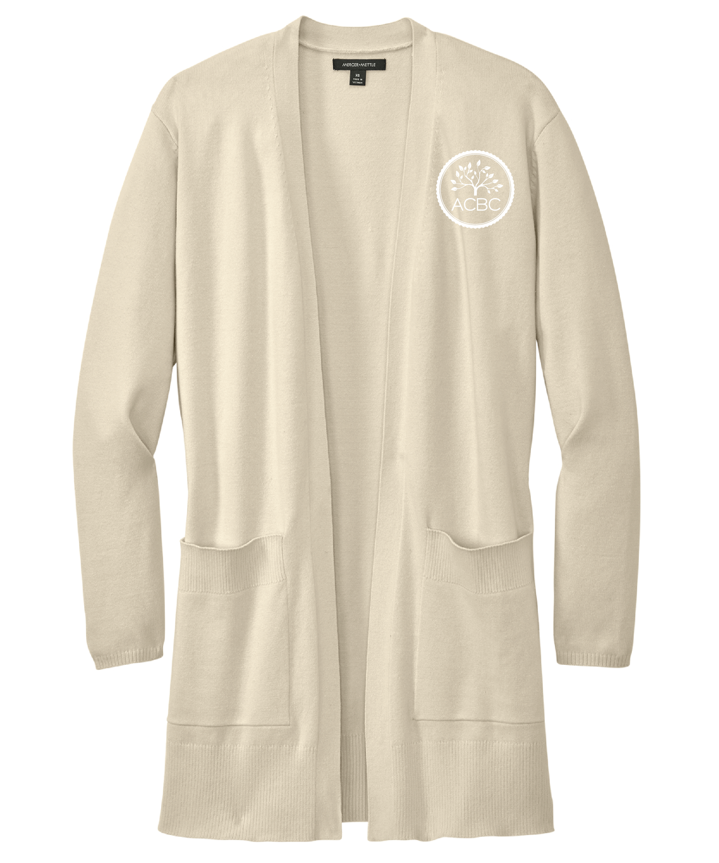 ACBC | Embroidered Women's Open-Front Cardigan in Birch