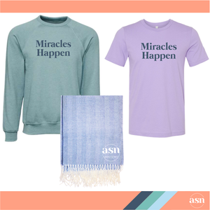 ASN Bundle 3 - "Miracles Happen" Lilac, Sweatshirt + Blanket