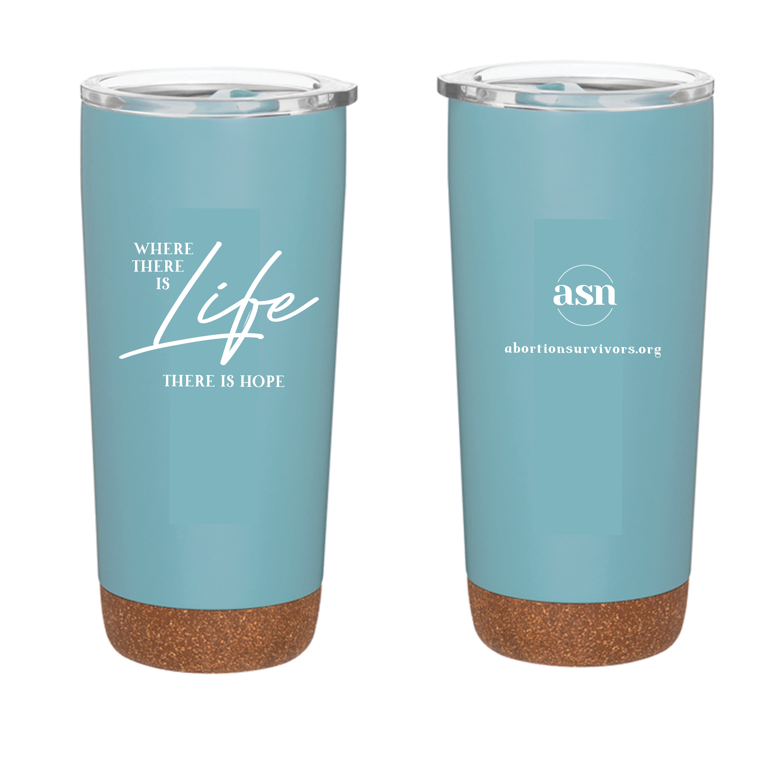ASN "Where There is Life" I 20oz Double Wall Stainless Steel Thermal Tumbler in Pacific Blue