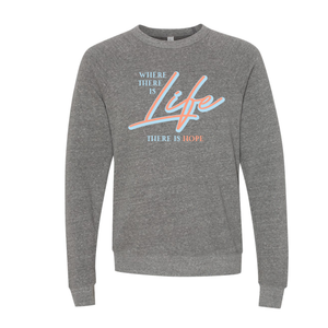 ASN "Where There is Life" | Bella Canvas Sponge Fleece Crewneck in Grey