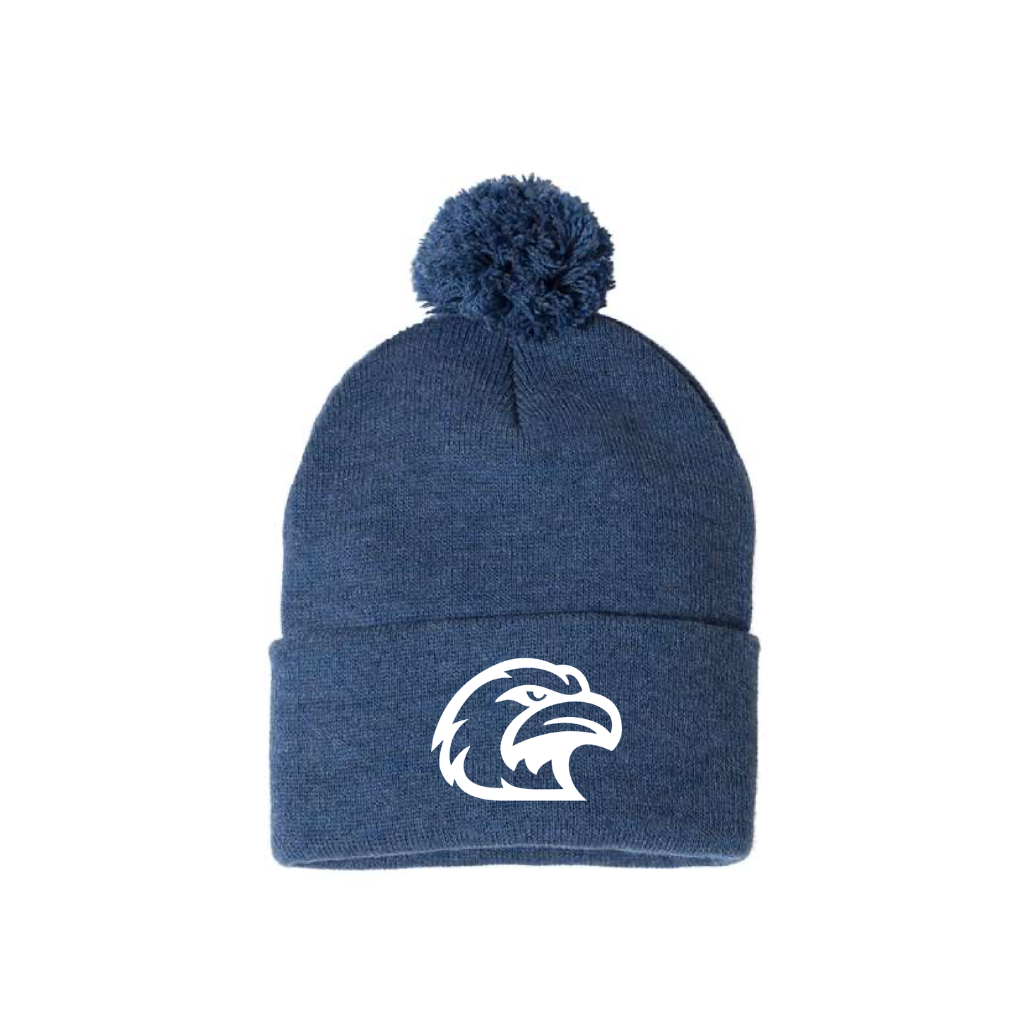 EAGLES | Sportsman Cuffed Beanie with Pom Pom in Heather Navy