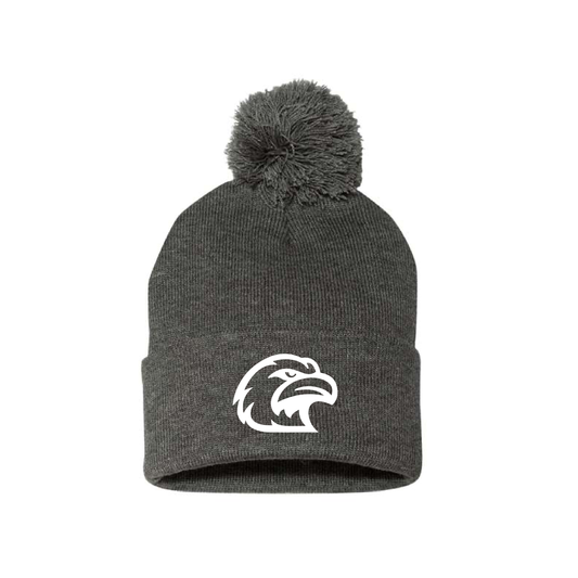 EAGLES | Sportsman Cuffed Beanie with Pom Pom in Deep Heather Grey