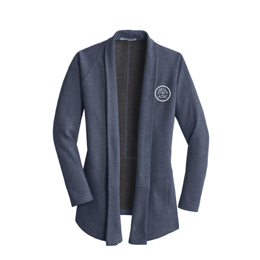 ACBC | Embroidered Women's Open-Front Cardigan in Estate Blue
