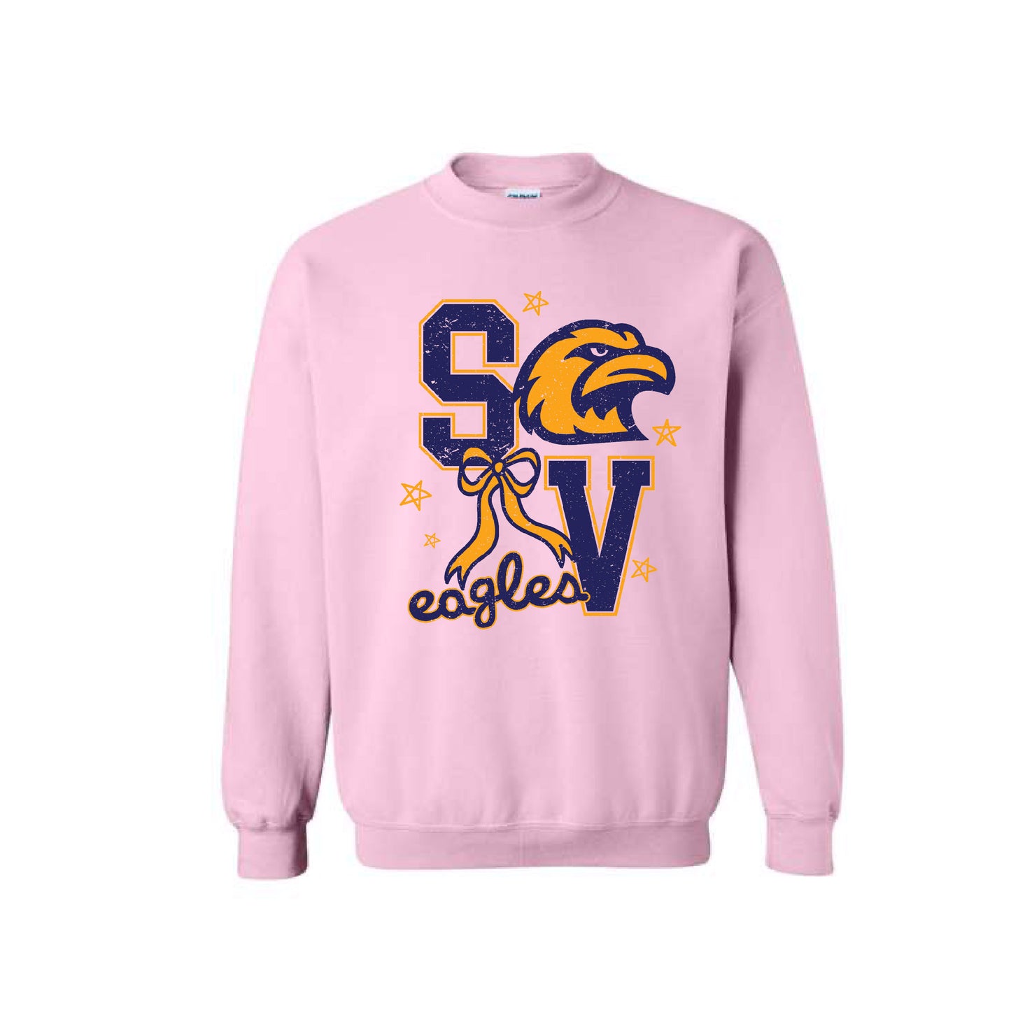 SVMS Bow | ADULT Gildan Heavy Blend Crewneck in Light Pink