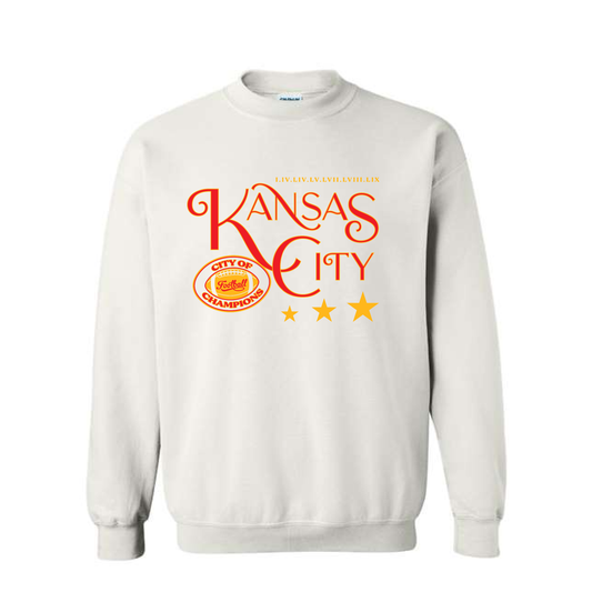 KC City of Champions | Gildan Crewneck in White