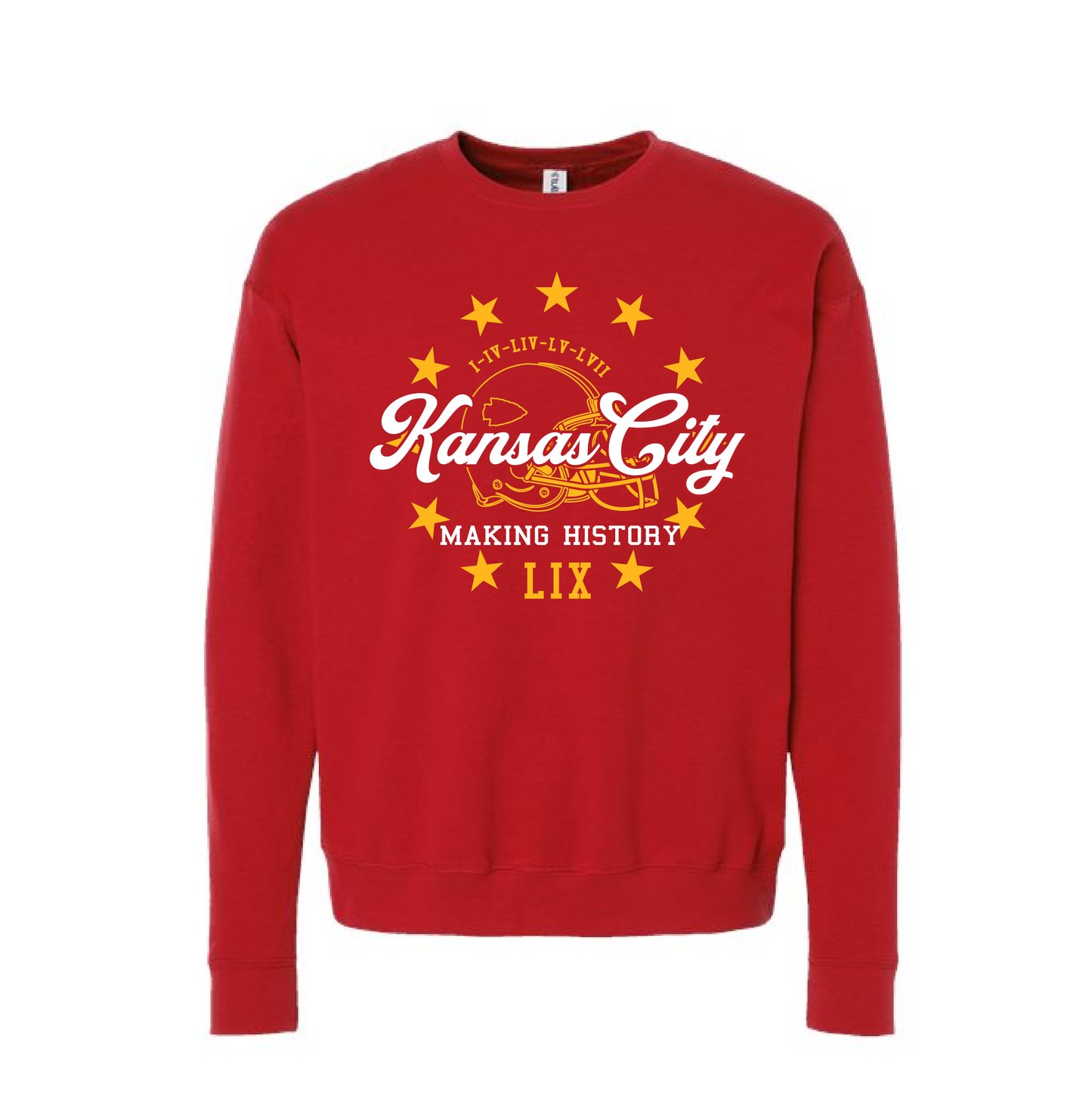 KC Making History | Tultex Crewneck Sweatshirt in Heather Red