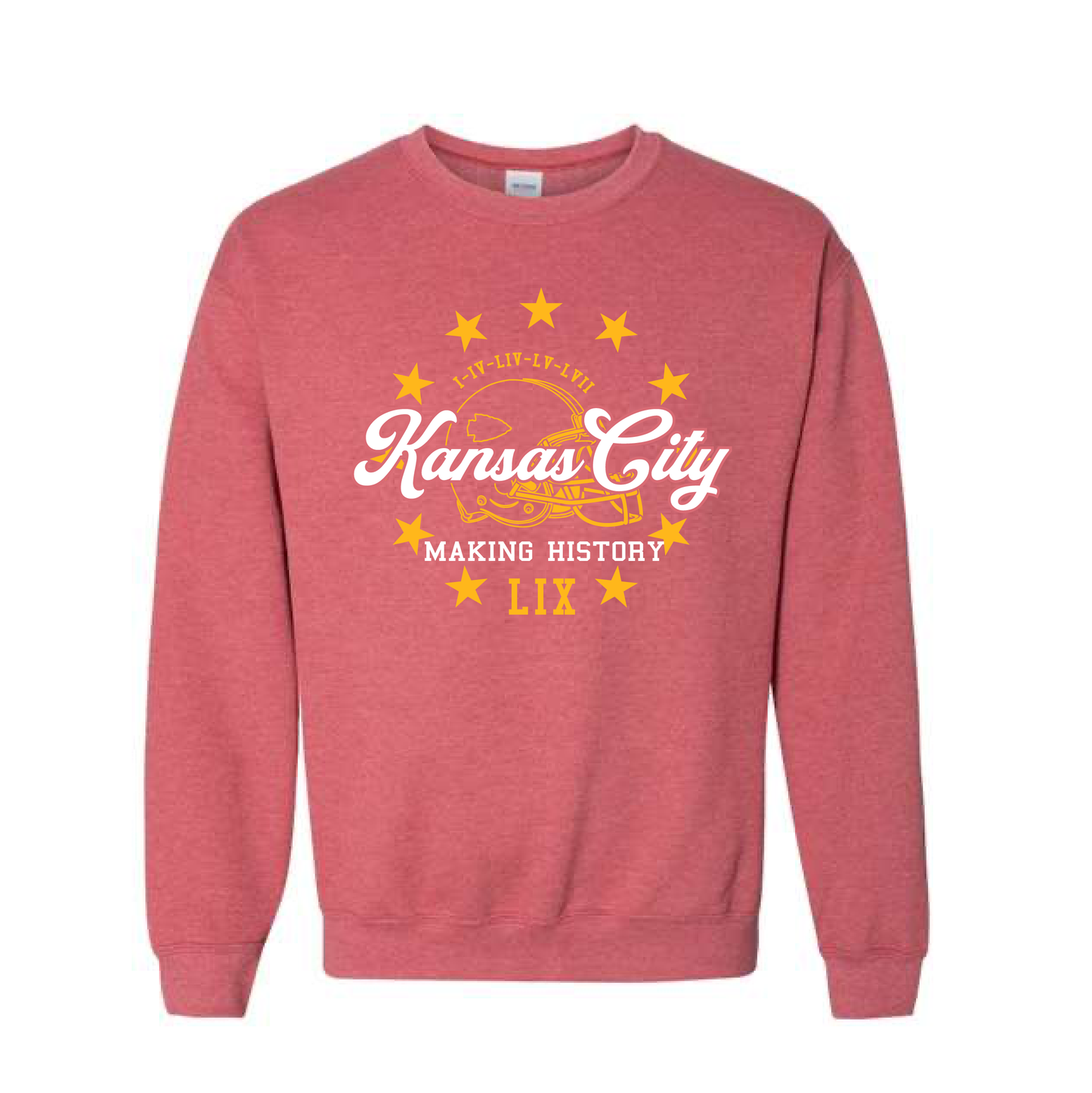 KC Making History | Gildan Crewneck in Heather Scarlet Red