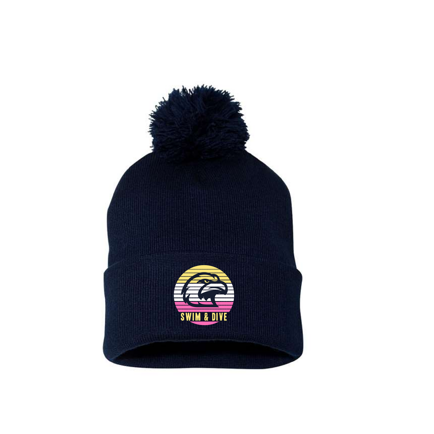 LN Swim Eagles | Sportsman 12" Pom Beanie in Navy