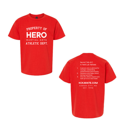 HERO Martial Arts | YOUTH Gildan Softstyle Tee in Red