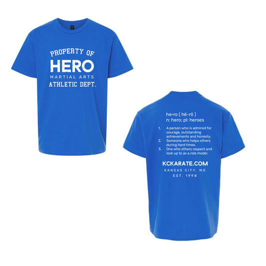 HERO Martial Arts | YOUTH Gildan Softstyle Tee in Blue