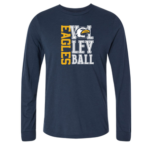 SVMS Volleyball | Bella Canvas Triblend Long Sleeve Tee in Solid Navy
