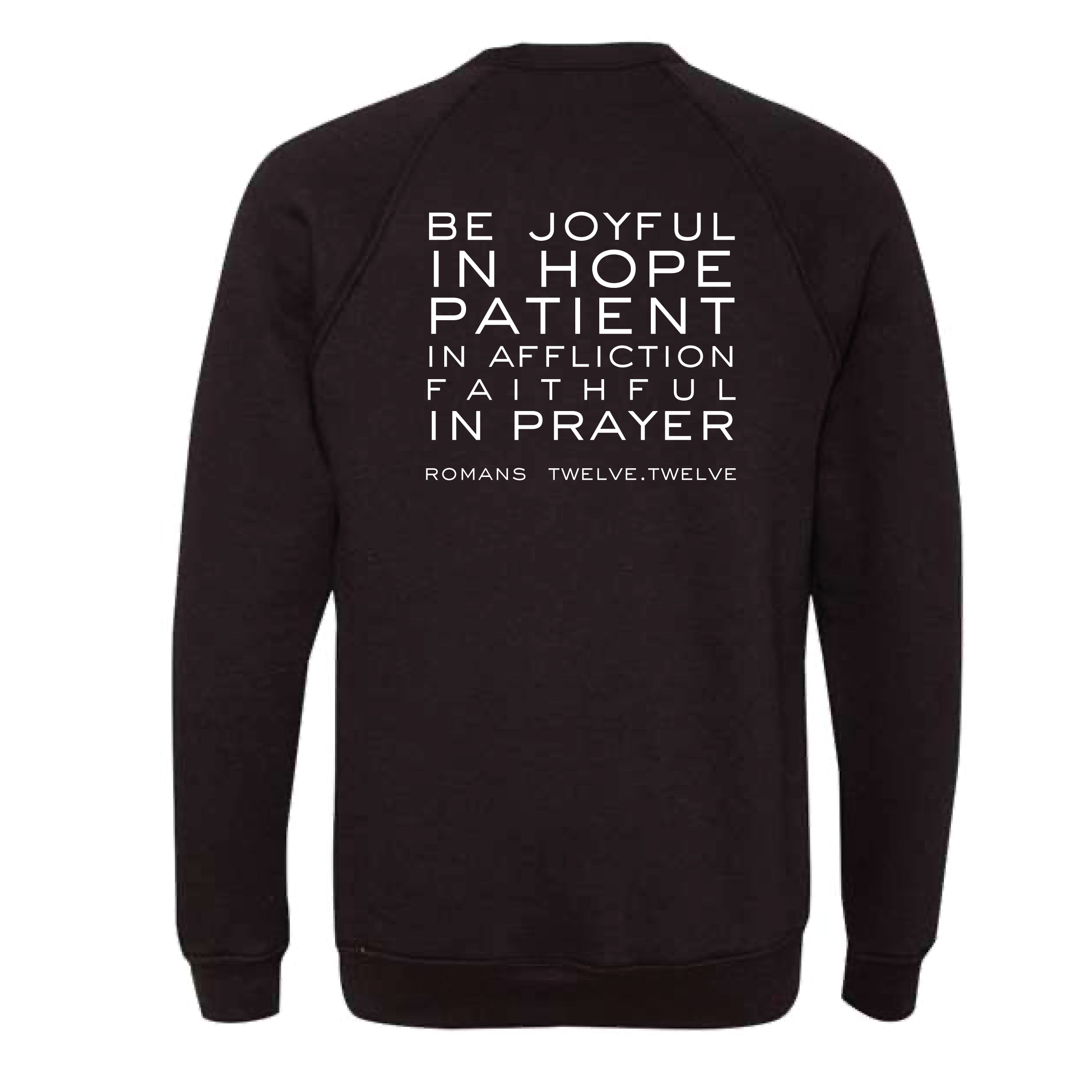 St. James "Joyful Patient Faithful" | Unisex Bella + Canvas Sponge Fleece Crewneck in Black