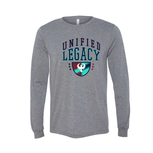 ULFC Arched Logo | ADULT Unisex Bella Canvas Triblend Long-Sleeve Tee in Grey Triblend