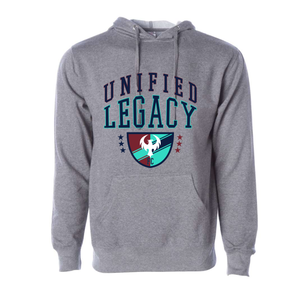 ULFC Arched Logo | ADULT Unisex Independent Trading Co Midweight Hoodie in Gunmetal Heather