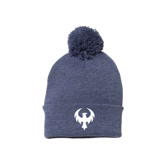 Unified Bird | Sportsman Cuffed Beanie with Pom Pom in Heather Navy