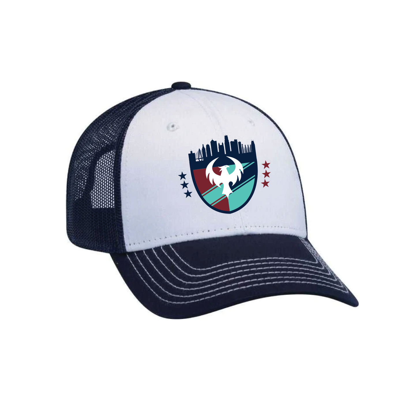 ULFC Shield | 6-Panel Low-Profile Trucker Hat in Navy/White