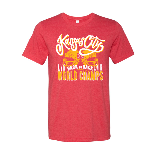 KC Back to Back World Champs | Bella Canvas Tee in Heather Red