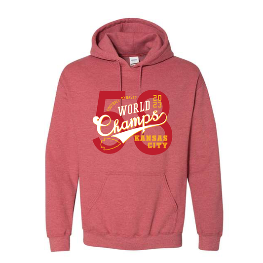 KC World Champs | Gildan Hoodie in Heather Red