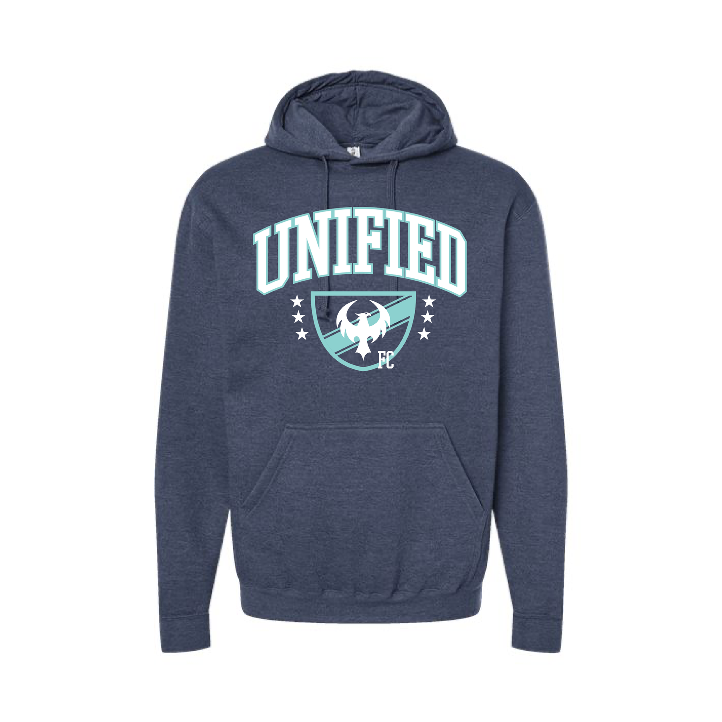 Unified | ADULT Fleece Hooded Sweatshirt in Heather Denim