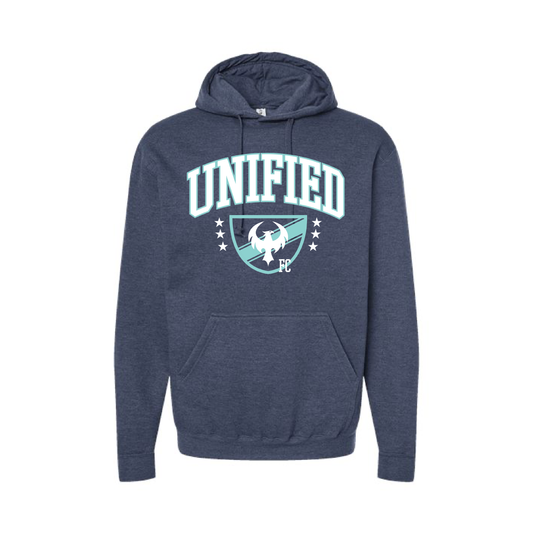 Unified | ADULT Fleece Hooded Sweatshirt in Heather Denim