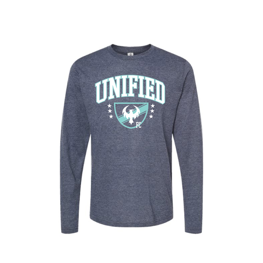 Unified | ADULT Long-Sleeve Tee in Heather Denim
