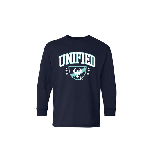Unified | YOUTH Gildan Long Sleeve Tee in Navy