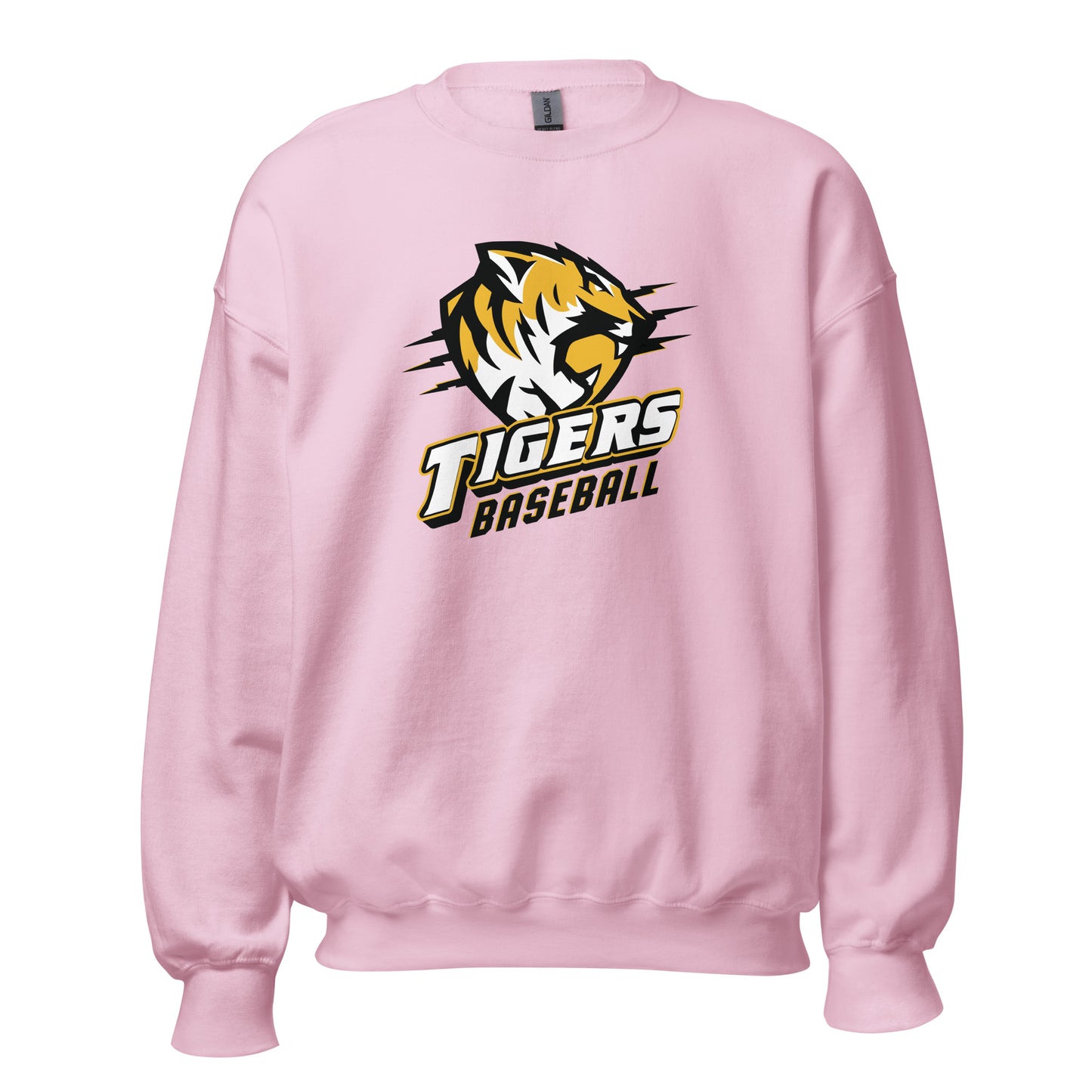 Tigers Baseball Gildan Crewneck in Light Pink