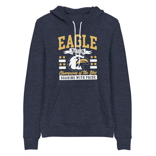 Eagle Nation Bella Canvas Hoodie in Heather Navy