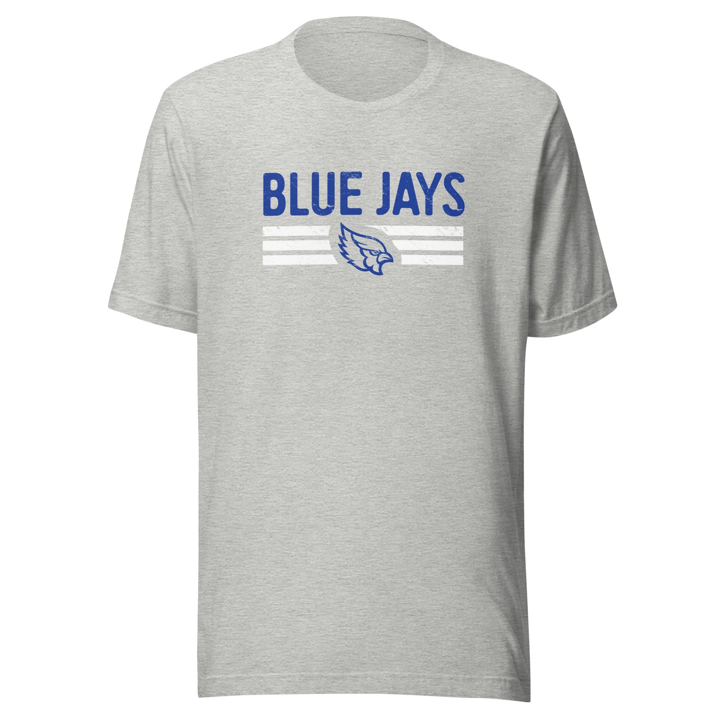 Blue Jays Stripes Bella Canvas Jersey Tee in Athletic Heather