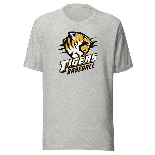 Tigers Baseball Bella Canvas Jersey Tee in Athletic Heather