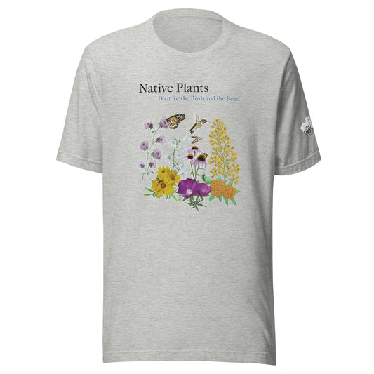 Deep Roots KC | Bella + Canvas Native Plants Unisex Jersey Tee in Gray