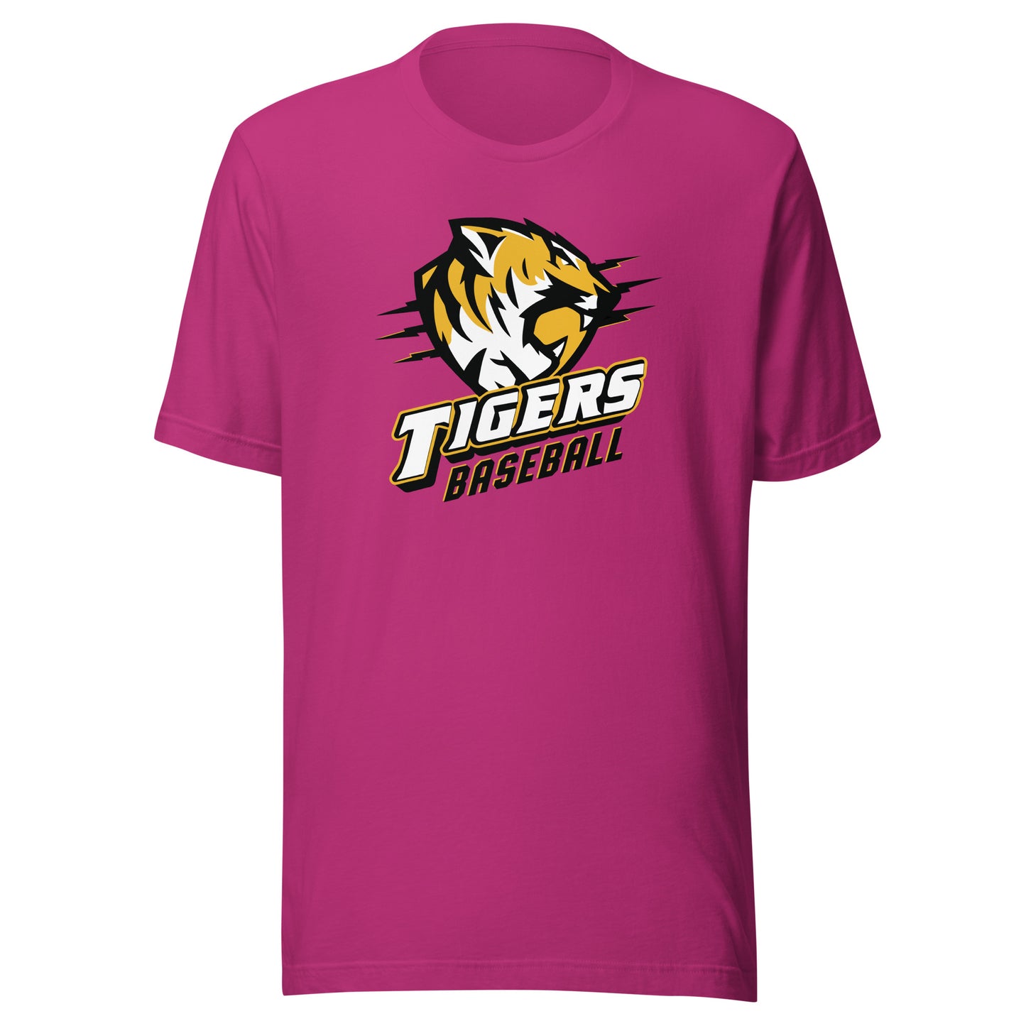 Tigers Baseball Bella Canvas Jersey Tee in Berry