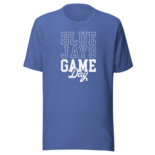 Blue Jays Game Day Bella Canvas Jersey Tee in Heather Royal