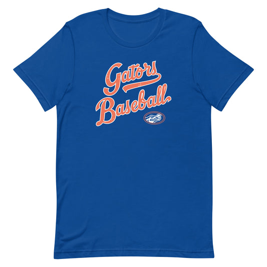 Gators Baseball Script Jersey Tee in Royal