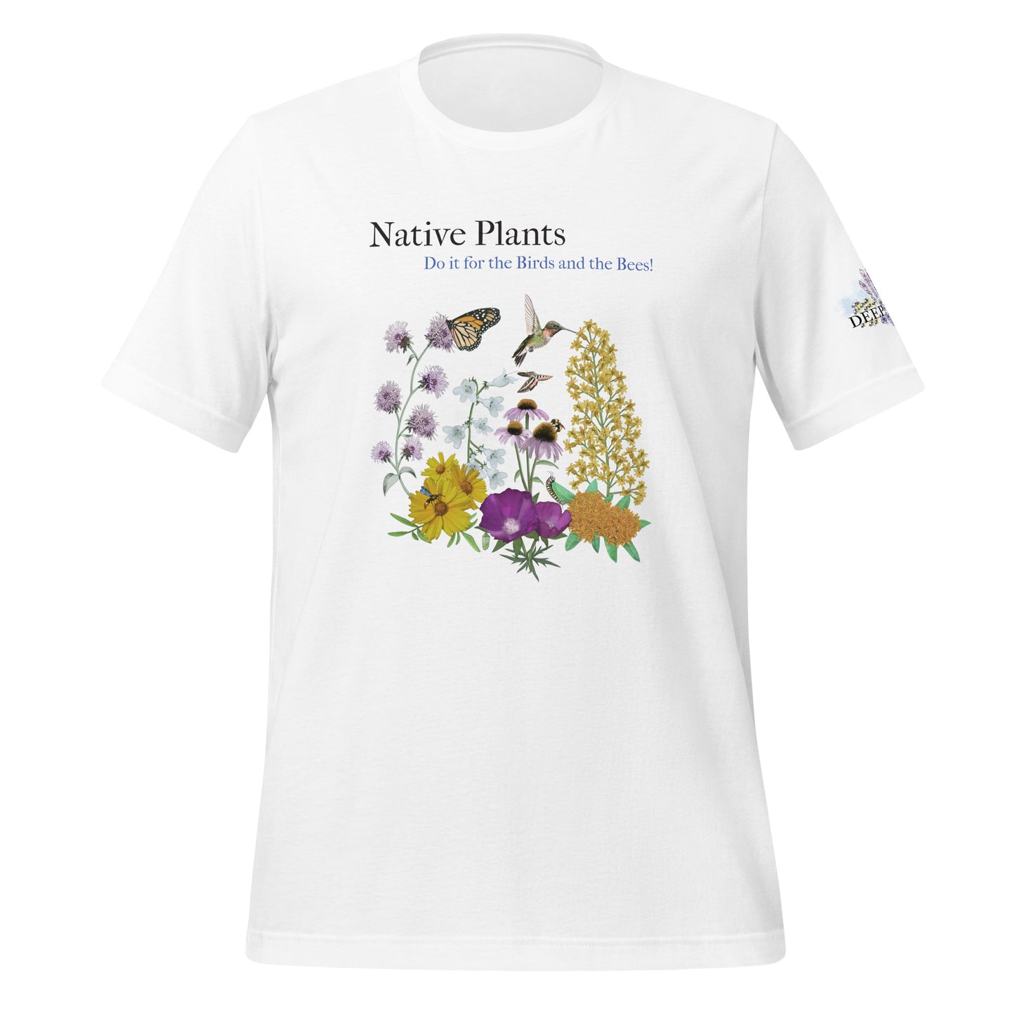 Deep Roots KC | Bella + Canvas Native Plants Unisex Jersey Tee in White