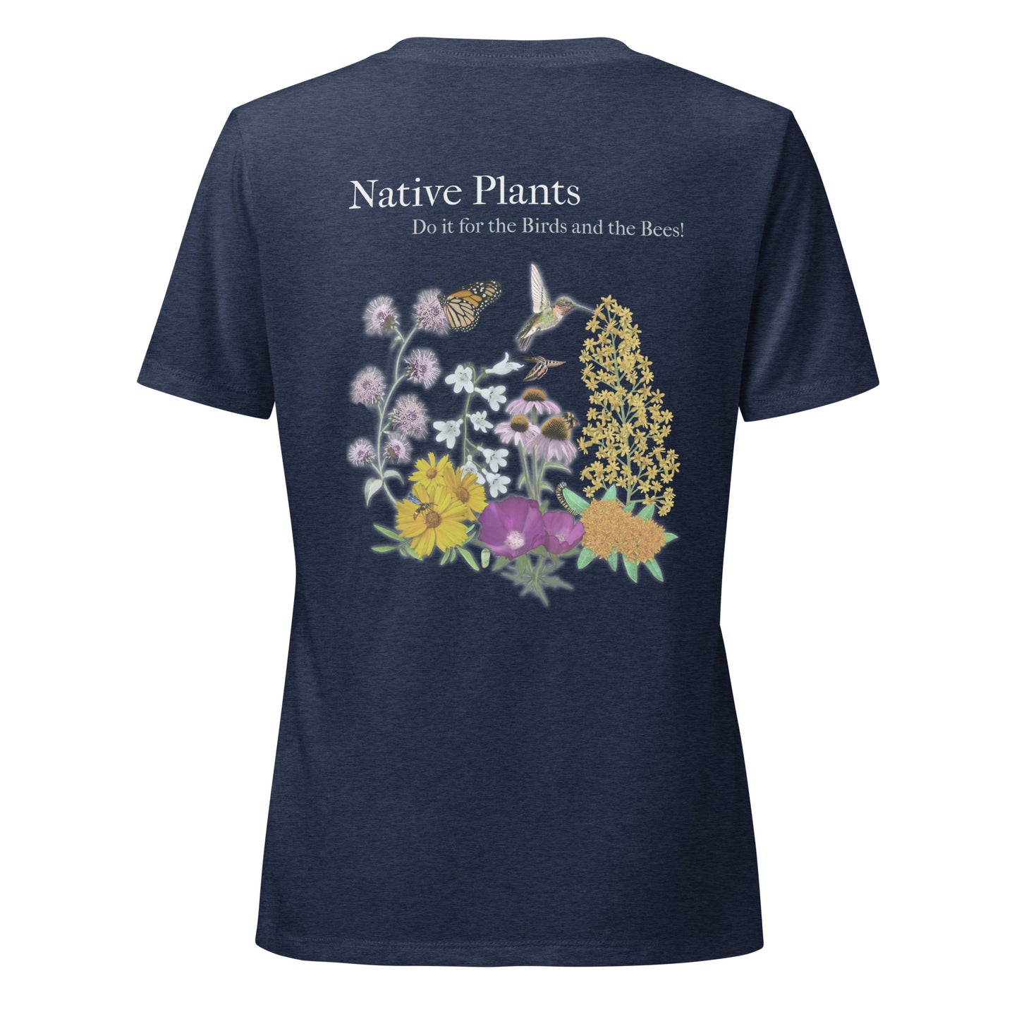 Deep Roots KC | Women’s 2-Sided Relaxed V-neck Tee in Heather Navy