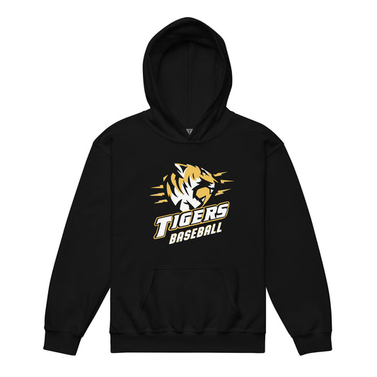 Tigers Baseball YOUTH Gildan Heavyweight Hoodie in Black