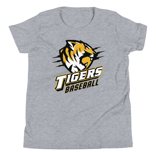 Tigers Baseball YOUTH Bella Canvas Jersey Tee in Athletic Heather