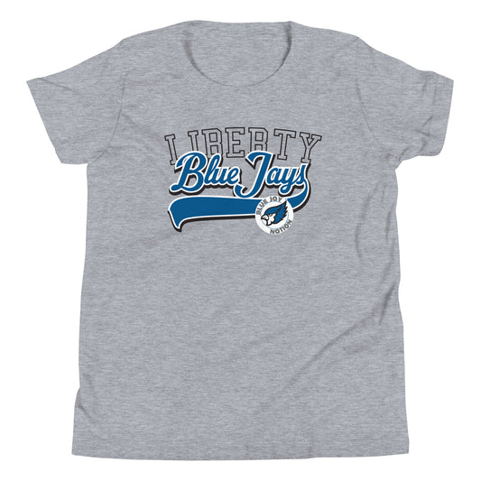 Blue Jays Script YOUTH Bella Canvas Jersey Tee in Athletic Heather