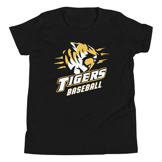 Tigers Baseball YOUTH Bella Canvas Jersey Tee in Black