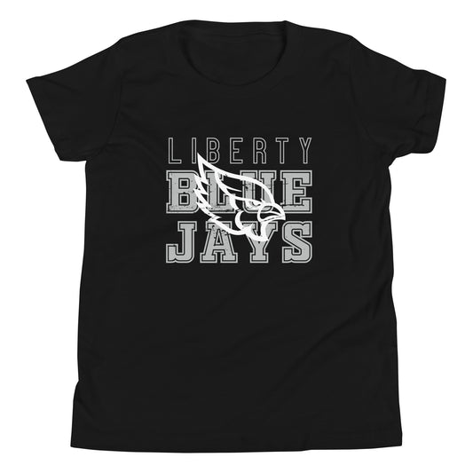 Blue Jays Block YOUTH Bella Canvas Tee in Black