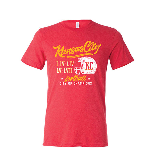 City of Champions Unisex Triblend Tee in Red