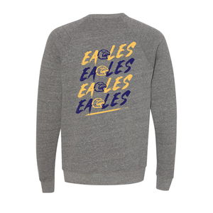 Eagles Graffiti Bella Canvas Sponge Fleece Crewneck in Deep Heather