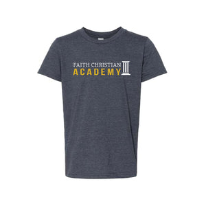 FCA Academic Bella Canvas YOUTH Tee in Heather Navy